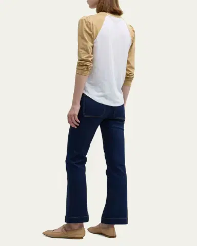 Veronica Beard Carson High Rise Ankle Flare Jeans with Patch Pockets | Thumbnail 3 Veronica Beard Carson High Rise Ankle Flare Jeans with Patch Pockets | Thumbnail 3