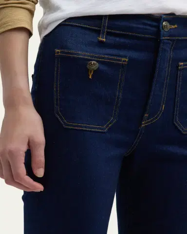 Veronica Beard Carson High Rise Ankle Flare Jeans with Patch Pockets | Thumbnail 5 Veronica Beard Carson High Rise Ankle Flare Jeans with Patch Pockets | Thumbnail 5