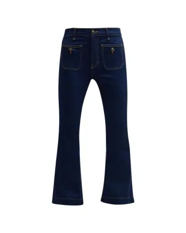 Veronica Beard Carson High Rise Ankle Flare Jeans with Patch Pockets | Thumbnail 1 Veronica Beard Carson High Rise Ankle Flare Jeans with Patch Pockets | Thumbnail 1
