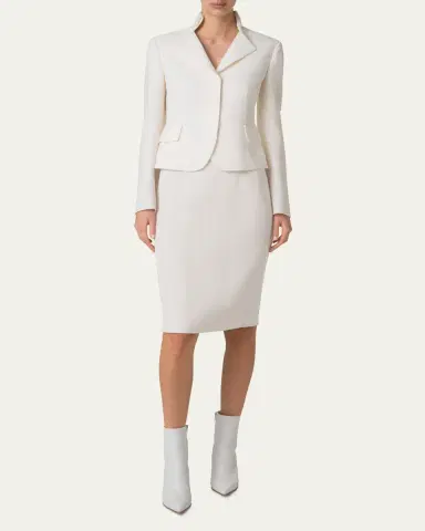Akris Double-Face Wool Crepe Pencil Skirt | Thumbnail 2