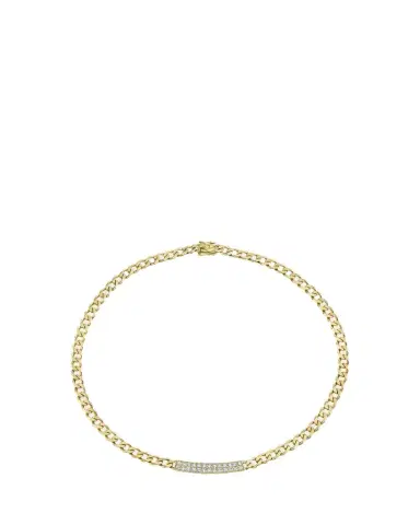 Sydney Evan 14K Yellow Gold Diamond Pave Bar Necklace | Thumbnail 1