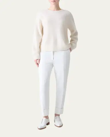 Akris Brushed Cashmere Crewneck Sweater | Thumbnail 2 Akris Brushed Cashmere Crewneck Sweater | Thumbnail 2
