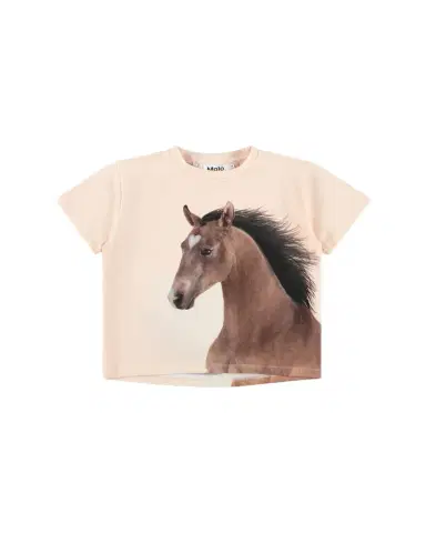 MOLO Girl's Rie Horse-Print Stretch Cotton T-Shirt, Size 8-12 | Thumbnail 1