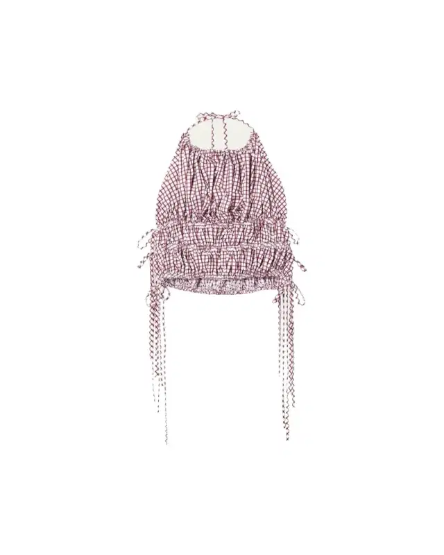 Liberowe Lina Check Gathered Halter Top