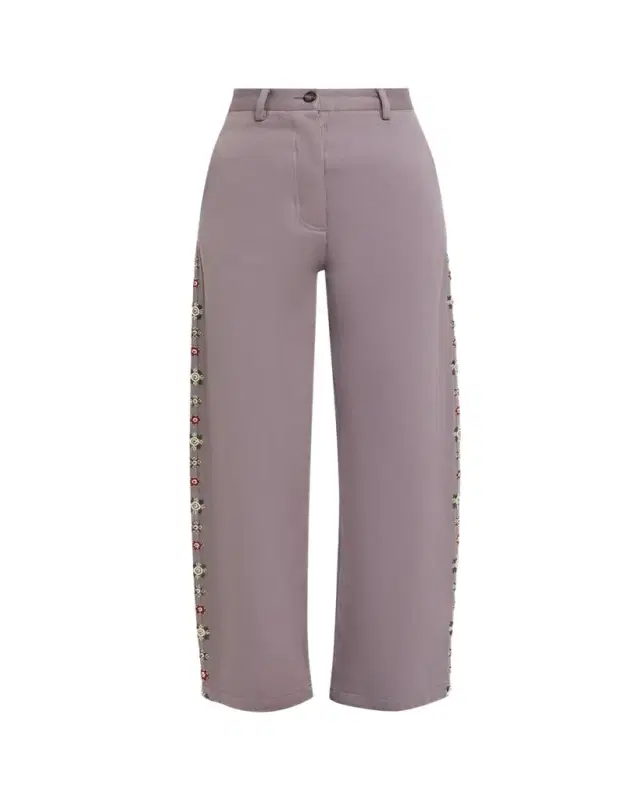 Kartik Research Embroidered Curve-Seam Trousers