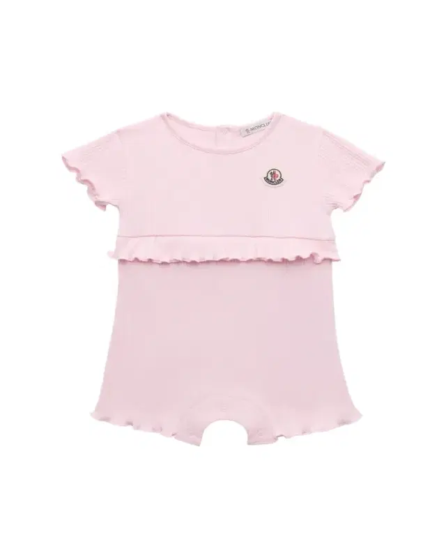 Moncler Girl's Ruffled Cotton Romper, Size 3M-18M