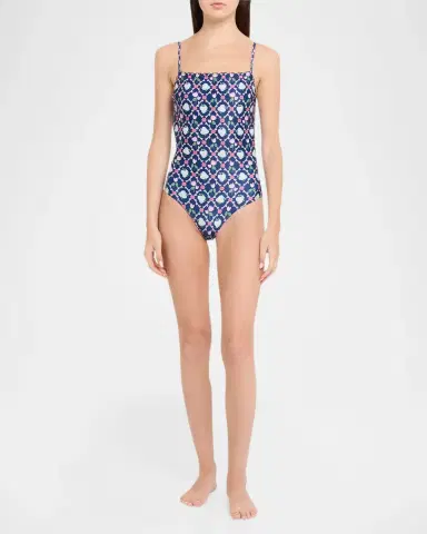 VERANDAH Floral Square-Neck One-Piece Swimsuit | Thumbnail 2