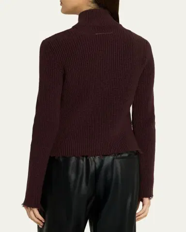 Maison Margiela Ribbed Mock-Neck Cardigan | Thumbnail 3 Maison Margiela Ribbed Mock-Neck Cardigan | Thumbnail 3