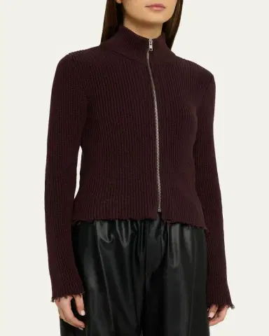 Maison Margiela Ribbed Mock-Neck Cardigan | Thumbnail 4 Maison Margiela Ribbed Mock-Neck Cardigan | Thumbnail 4