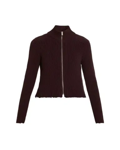 Maison Margiela Ribbed Mock-Neck Cardigan | Thumbnail 1 Maison Margiela Ribbed Mock-Neck Cardigan | Thumbnail 1