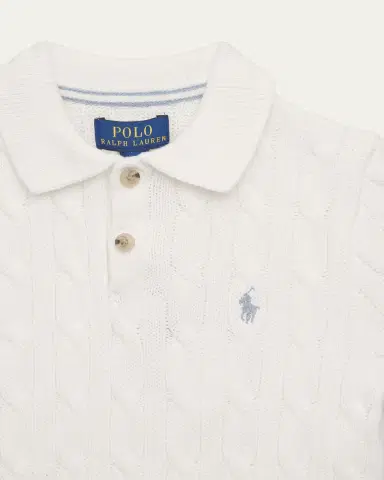 Ralph Lauren Boy's Cable-Knit Cotton Polo Sweater | Thumbnail 3 Ralph Lauren Boy's Cable-Knit Cotton Polo Sweater | Thumbnail 3