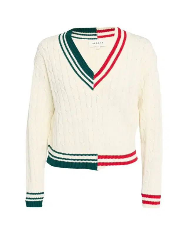 SEROYA Iona Colorblock Cable-Knit Sweater