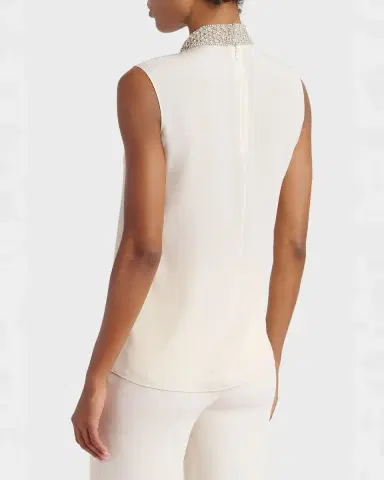 Valentino Garavani Silk Tie Neck Sleeveless Blouse | Thumbnail 3 Valentino Garavani Silk Tie Neck Sleeveless Blouse | Thumbnail 3