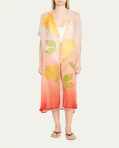 VERANDAH Floral Overlay Midi Dress Coverup | Thumbnail 2