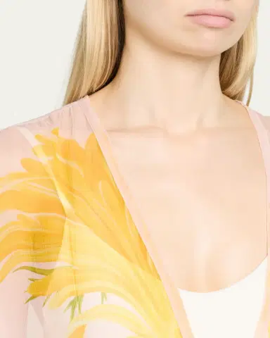 VERANDAH Floral Overlay Midi Dress Coverup | Thumbnail 5