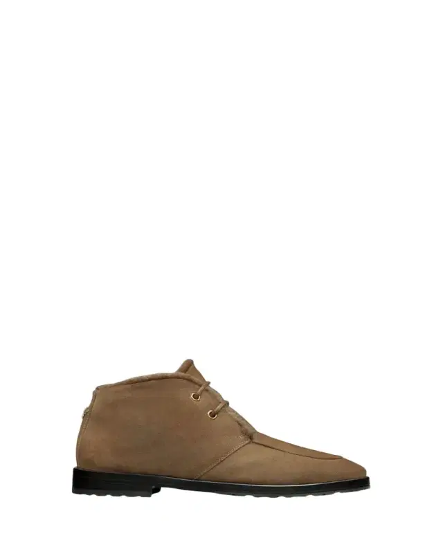 Bougeotte Suede Shearling-Lined Ankle Boots