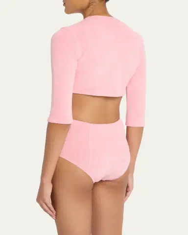 Lisa Marie Fernandez Terry Cloth Cropped Cardigan | Thumbnail 3 Lisa Marie Fernandez Terry Cloth Cropped Cardigan | Thumbnail 3