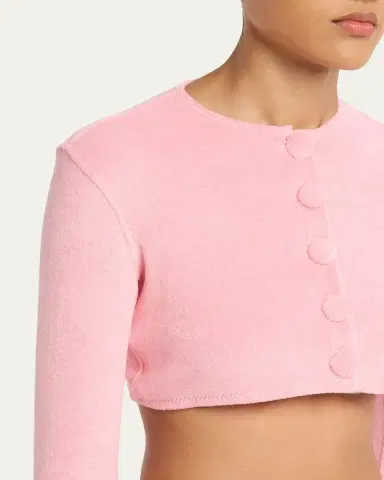 Lisa Marie Fernandez Terry Cloth Cropped Cardigan | Thumbnail 5 Lisa Marie Fernandez Terry Cloth Cropped Cardigan | Thumbnail 5