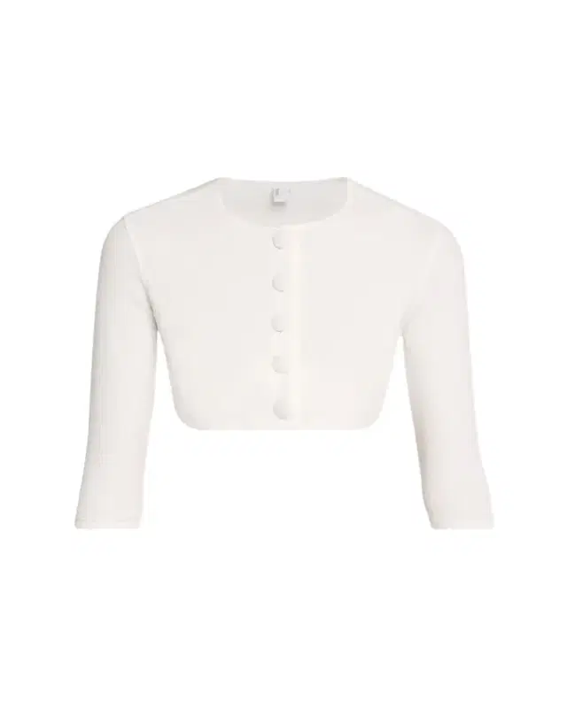 Lisa Marie Fernandez Crepe Cropped Cardigan