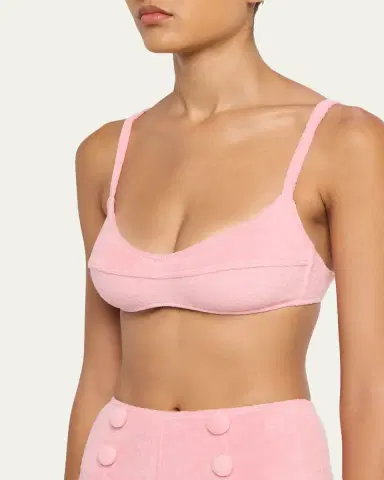 Lisa Marie Fernandez Terry Cloth Balconette High-Waist Two-Piece Swimsuit | Thumbnail 4 Lisa Marie Fernandez Terry Cloth Balconette High-Waist Two-Piece Swimsuit | Thumbnail 4