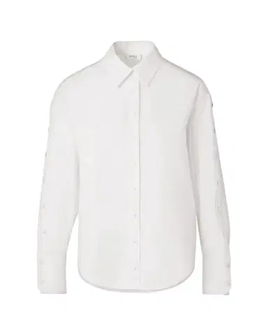 Akris punto Snap-Sleeve Cotton Poplin Button-Down Blouse | Thumbnail 1 Akris punto Snap-Sleeve Cotton Poplin Button-Down Blouse | Thumbnail 1