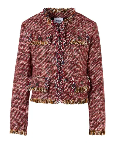 Akris punto Fringed Tweed Open Short Jacket | Thumbnail 1 Akris punto Fringed Tweed Open Short Jacket | Thumbnail 1