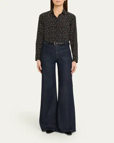 Nili Lotan Spotted Silk Button-Down Blouse | Thumbnail 2 Nili Lotan Spotted Silk Button-Down Blouse | Thumbnail 2