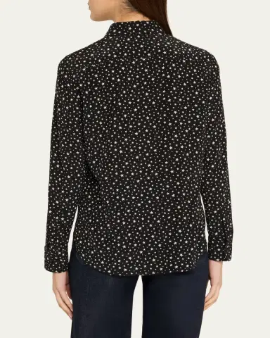 Nili Lotan Spotted Silk Button-Down Blouse | Thumbnail 3 Nili Lotan Spotted Silk Button-Down Blouse | Thumbnail 3