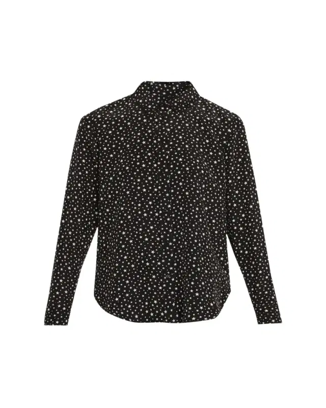 Nili Lotan Spotted Silk Button-Down Blouse