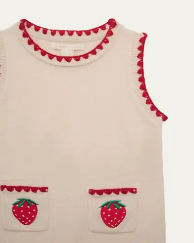 Konges Slojd Girl's Collette Sleeveless Embroidered Wool Dress, Size 18M-10 | Thumbnail 3 Konges Slojd Girl's Collette Sleeveless Embroidered Wool Dress, Size 18M-10 | Thumbnail 3