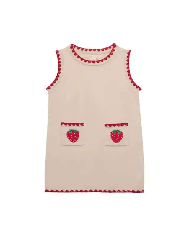 Girl's Collette Sleeveless Embroidered Wool Dress, Size 18M-10