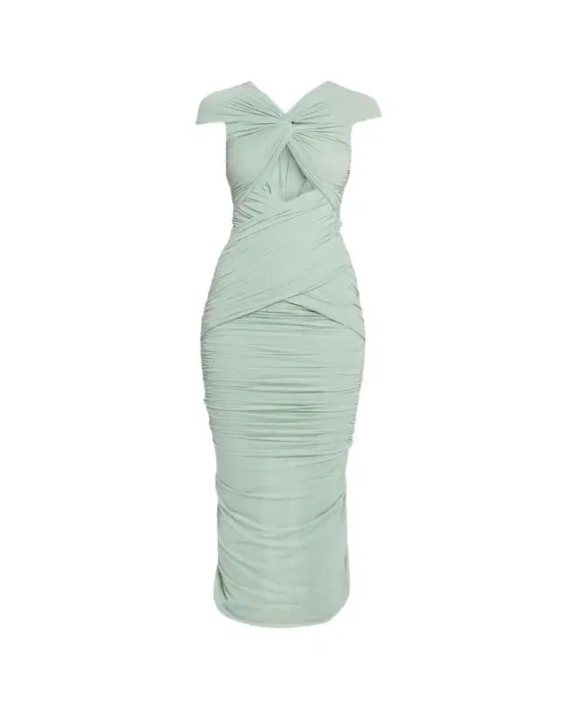 Ronny Kobo Nasha Cutout Ruched Bodycon Maxi Dress