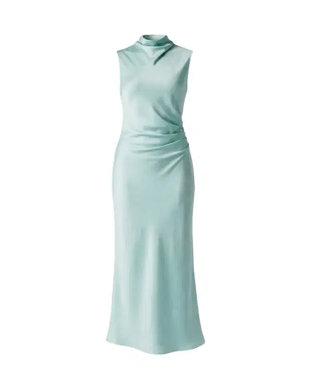 Toccin Koralie Draped-Neck Midi Dress