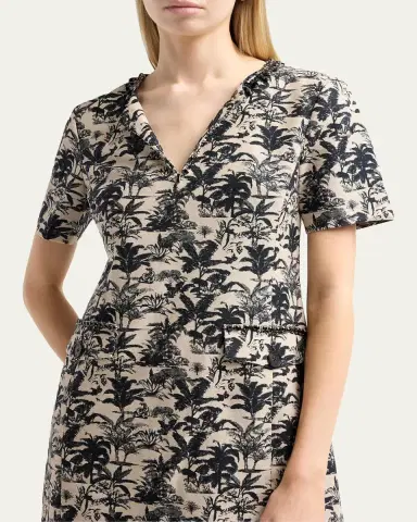 Toccin Blythe Embellished Palm Jacquard Mini Shift Dress | Thumbnail 4 Toccin Blythe Embellished Palm Jacquard Mini Shift Dress | Thumbnail 4