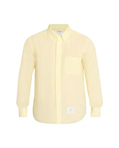 Thom Browne Men's Linen Garment Dyed Button-Down Shirt | Thumbnail 1