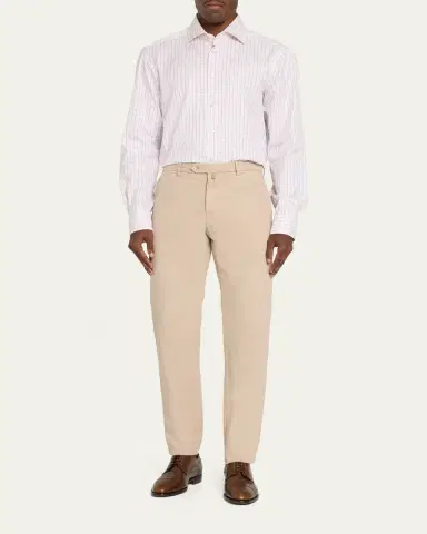 Kiton Men's Mini Check Cotton Sport Shirt | Thumbnail 2 Kiton Men's Mini Check Cotton Sport Shirt | Thumbnail 2