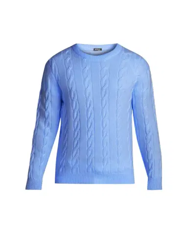 Kiton Men's 3-Ply Cashmere Cable Knit Crewneck Sweater | Thumbnail 1
