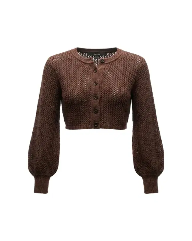 Toccin Tori Blouson-Sleeve Cardigan