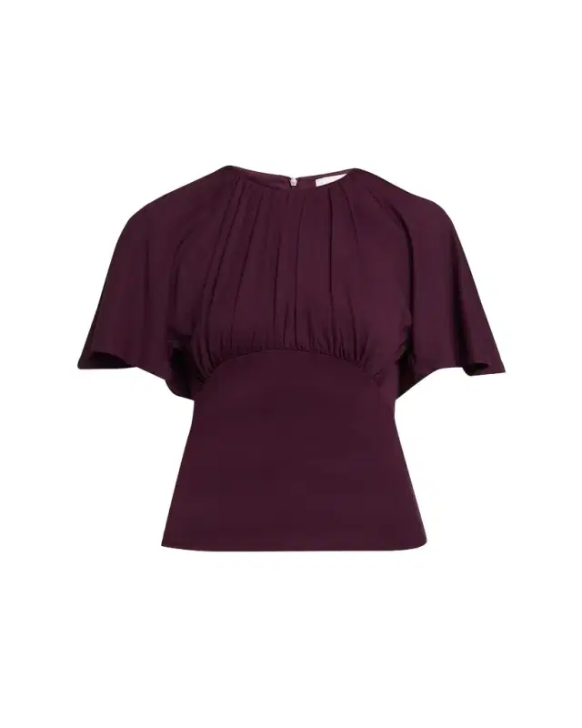 Rabanne Ruched Stretch Jersey Batwing Top
