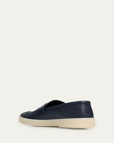 Prada Men's Alphabet Deerskin Rubber-Sole Penny Loafers | Thumbnail 2