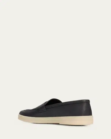 Prada Men's Alphabet Deerskin Rubber-Sole Penny Loafers | Thumbnail 5