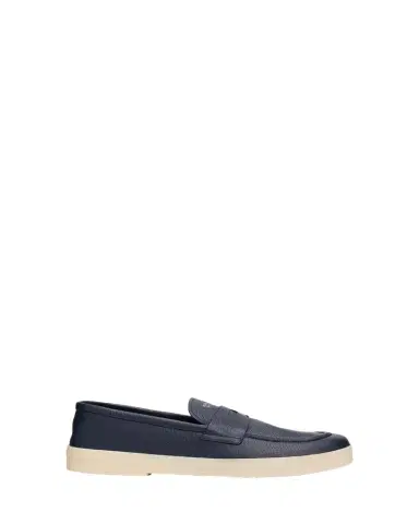 Prada Men's Alphabet Deerskin Rubber-Sole Penny Loafers | Thumbnail 1
