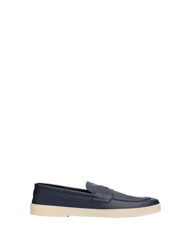 Prada Men's Alphabet Deerskin Rubber-Sole Penny Loafers