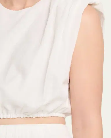 Toccin Sirelle Linen-Cotton Crop Top | Thumbnail 5