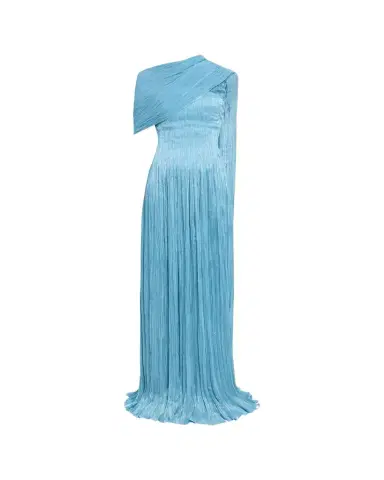 Marmar Halim Roseya Pleated Satin Draped Cape Gown | Thumbnail 1 Marmar Halim Roseya Pleated Satin Draped Cape Gown | Thumbnail 1