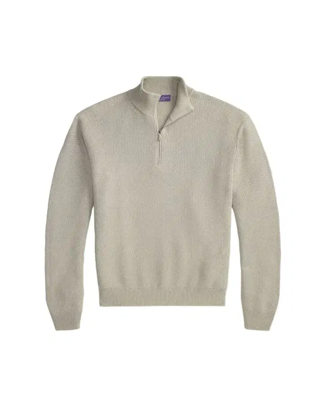 Ralph Lauren Purple Label Men's Wool Texture-Knit Half-Zip Sweater