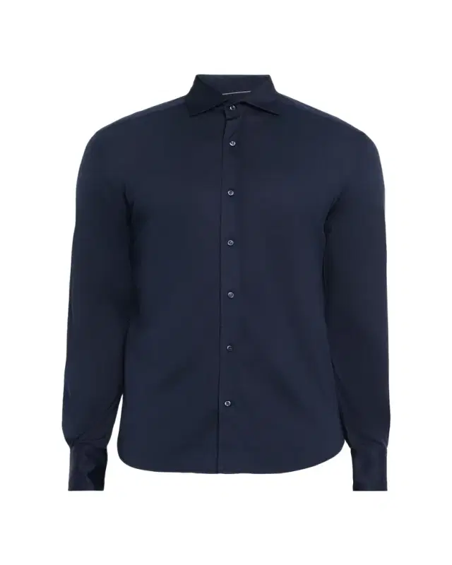 Brunello Cucinelli Men's Silk and Cotton Jersey Long-Sleeve Polo Shirt