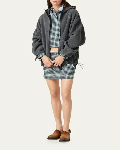 Miu Miu Fleece Zip Hooded Jacket | Thumbnail 2