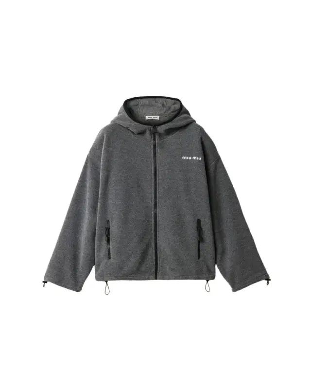 Miu Miu Fleece Zip Hooded Jacket