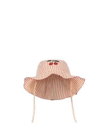Konges Slojd Girl's Ellie Striped Cherry Sun Hat, Size 0M-8 | Thumbnail 1